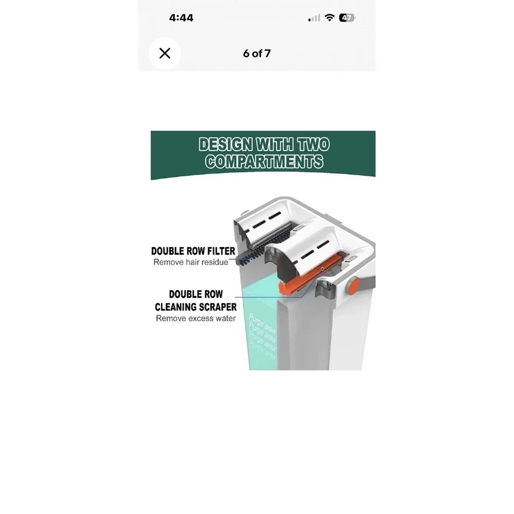 Mop and Bucket Set with Wringer 360° Flat Floor Mop 2 Microfiber Pads Wet & Dry
